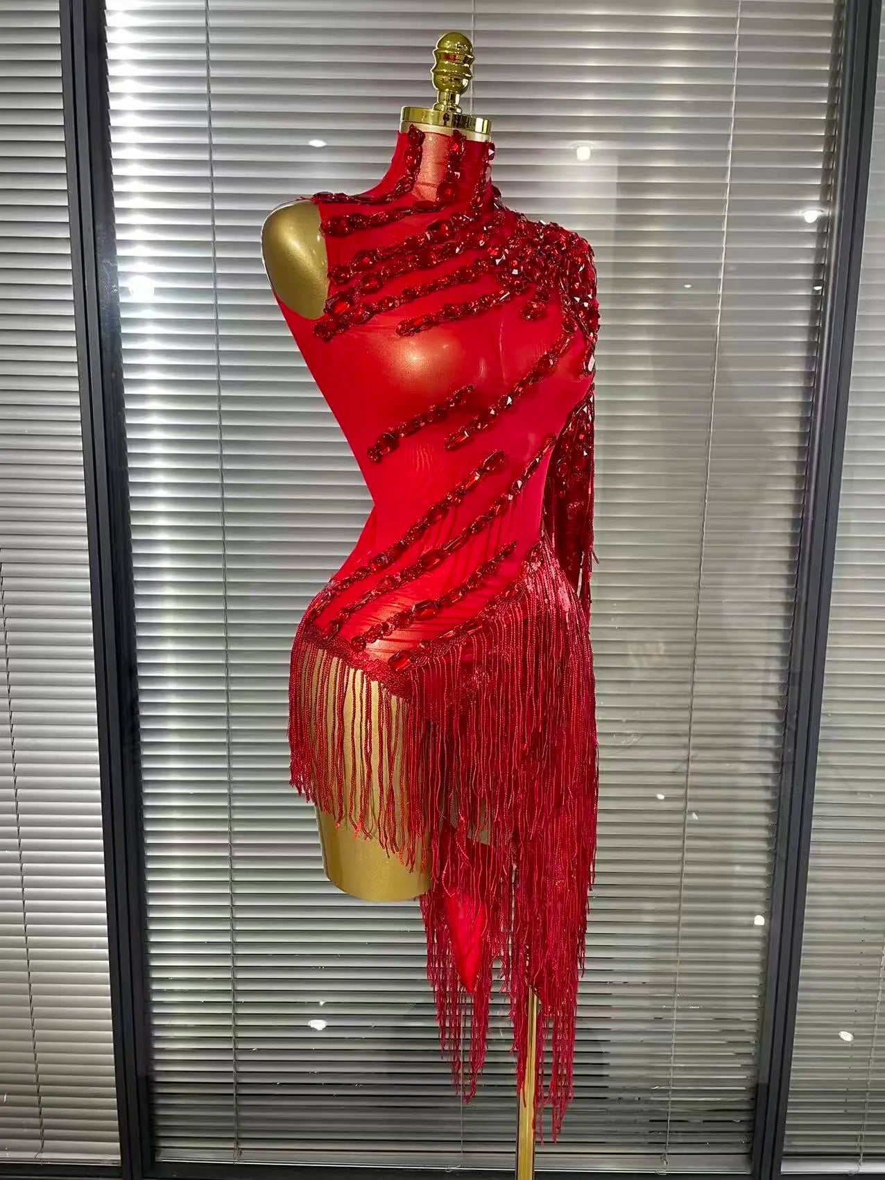 Rose Gold Sequin Long Sleeve Bodycon Dress