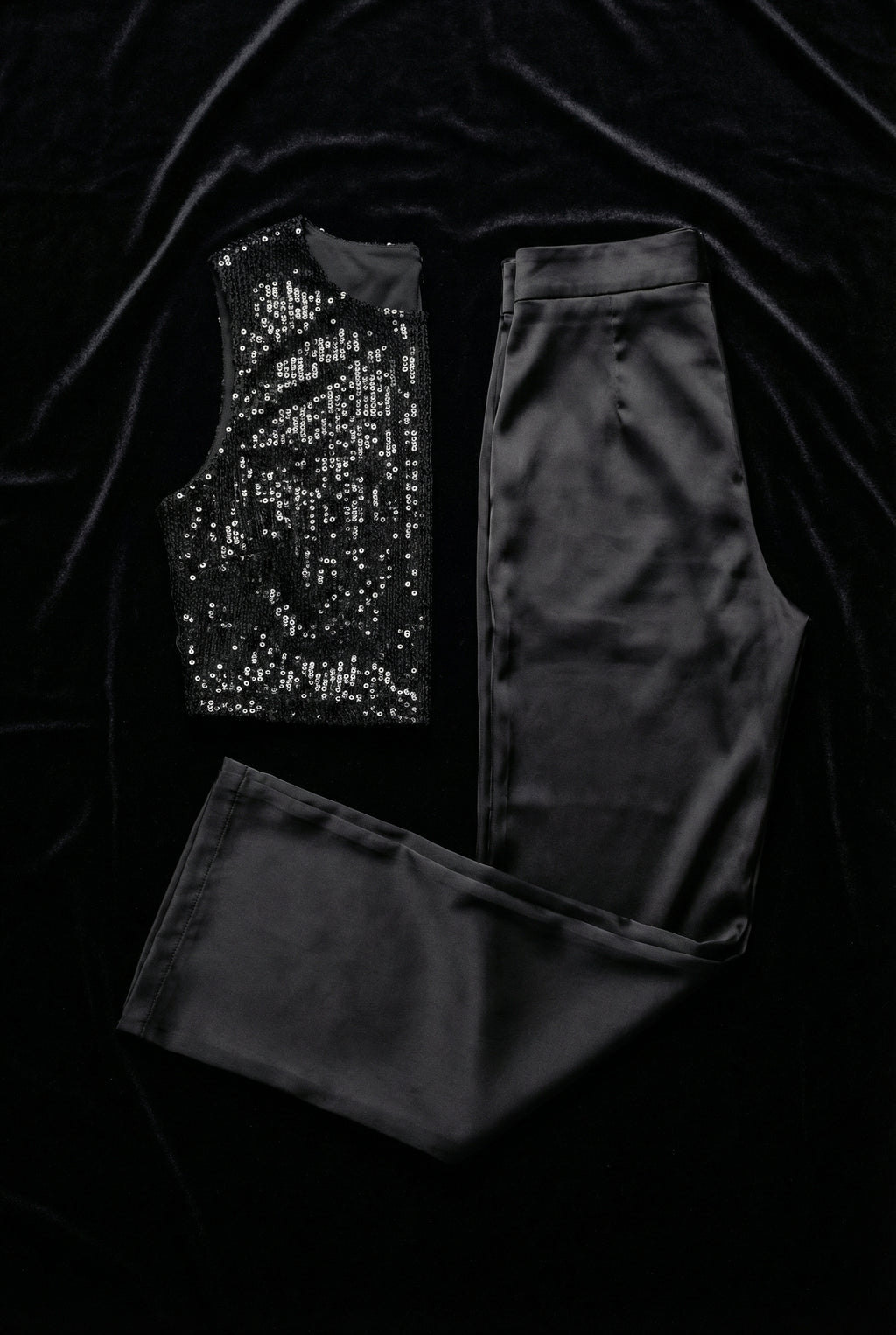 Itaewon Sequin Top + Satin Pants