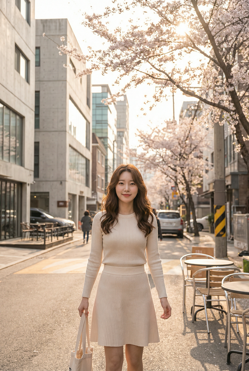 Korean Ribbed Knit Top + Skirt