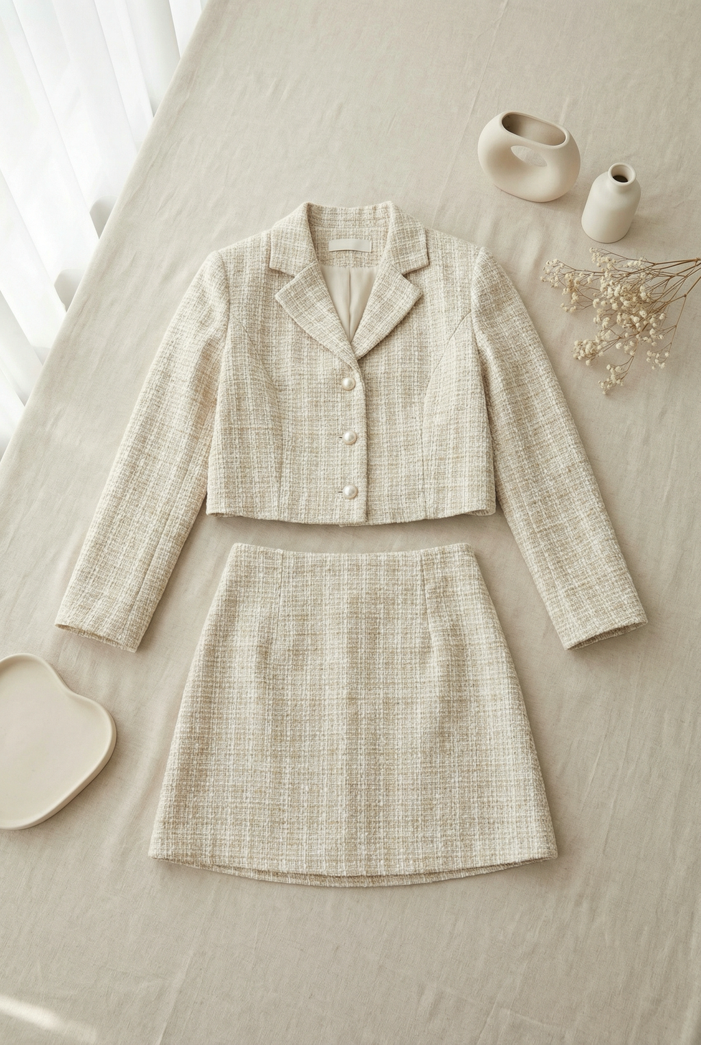 Seoul Crop Blazer + Mini Skirt Set